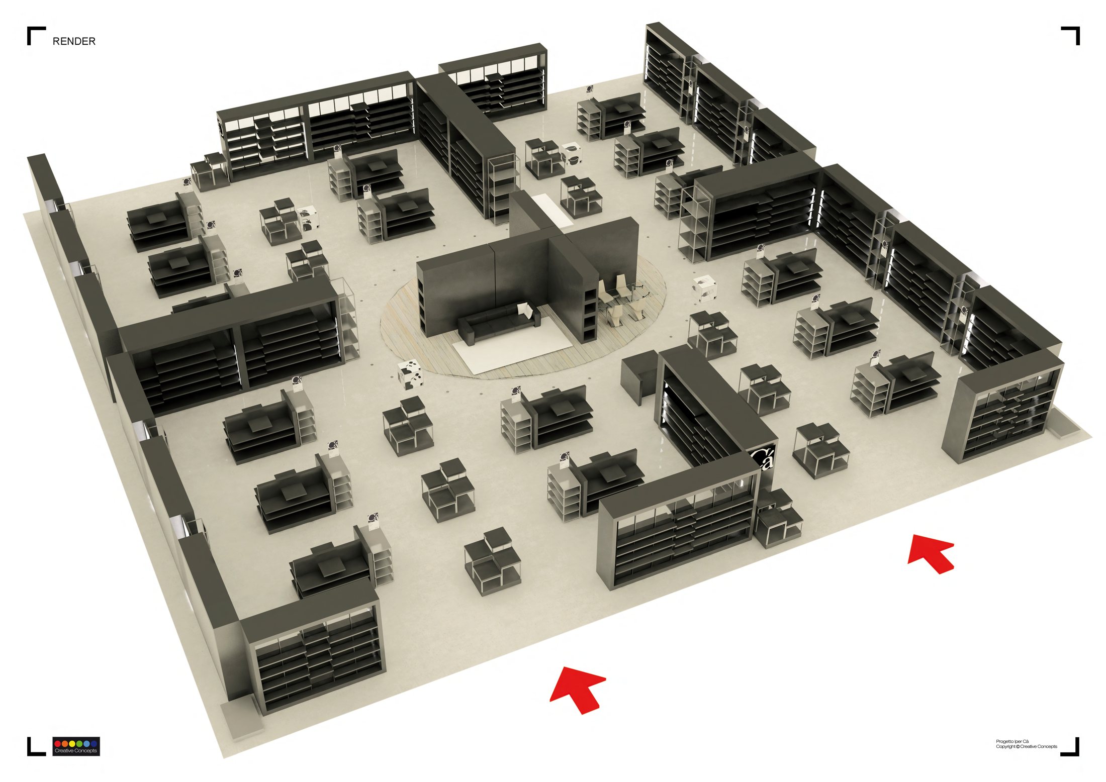 Visualisering av Cà-butikens layout